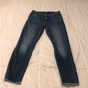 7 for all Mankind Skinny ankle leg blue jeans w multiple pockets and zipper